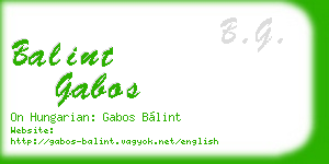 balint gabos business card
